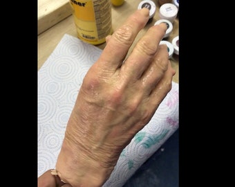 Realistic human hand - old woman right hand / lifesize