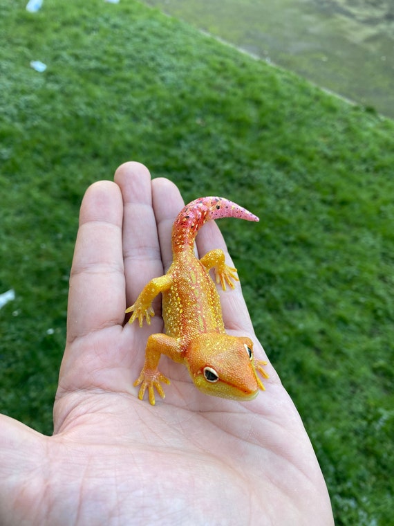 オレンジタイガー シックトゥード ヤモリ フィギュア 長さ12 cm - Etsy