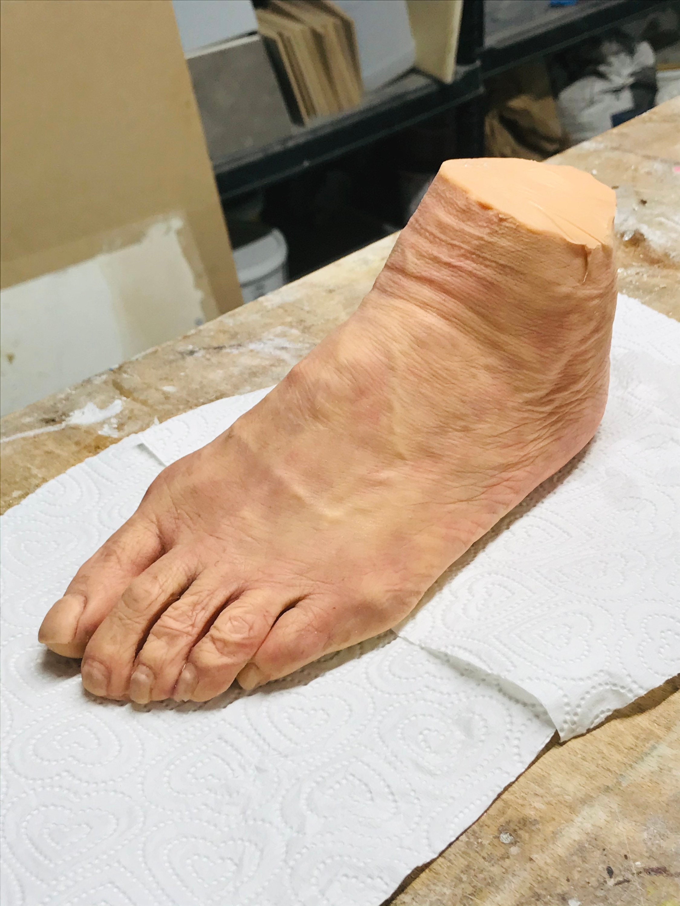 Realistic Human Foot Old Woman Left Foot / Flat Sole / Lifesize 