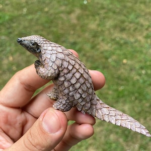 Realistische Farbe Stehende Pangolin Figuren 5 cm hoch, 11 cm lang