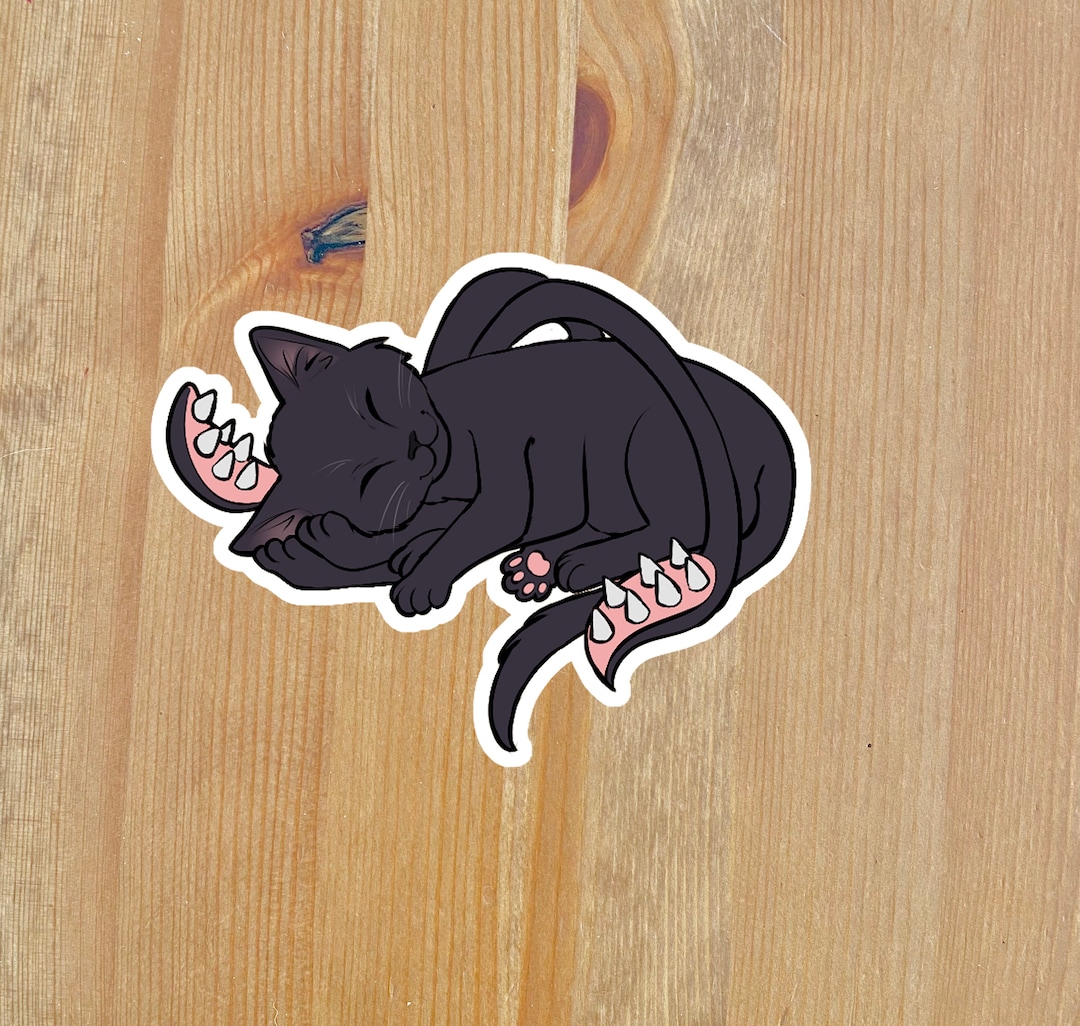 Displacer Beast Kitten Dungeons and Dragons Sticker, Cute Aesthetic
