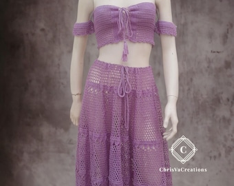 Crochet  Set  Cotton, Top  &   Skirt , Summer  Style , Gift   Idea's, beach   dress, party  clothes