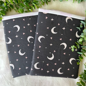 Moon And Stars | Black Print | Book Sleeve | Kindle Sleeve |Protective Pouch