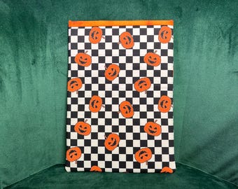 Halloween Pumpkins | Checkered Pumpkins | Book Sleeve | Kindle Sleeve | Protective Pouch