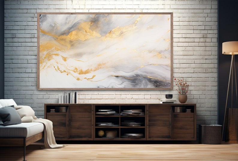 Samsung Frame TV Art Modern Wall Gold Beauty Decor for Your Smart Home