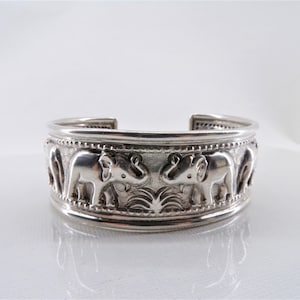Sterling Silver Elephant Cuff  T9