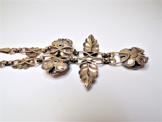 Vintage Flower Necklace 12k Gold Filled Linked Ne… - image 4