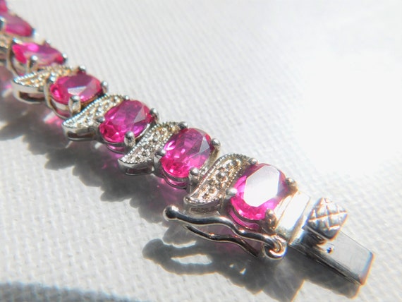 Sterling Silver and Ruby Bracelet   T15 - image 4