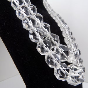 Rock Crystal Necklace, Vintage Crystal Necklace Genuine Faceted Rock Crystal T9 image 2