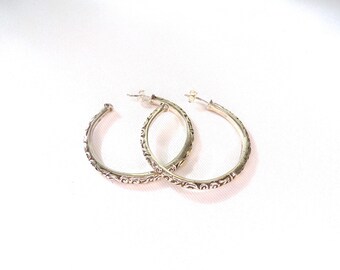 Sterling Silver and 18k Gold Hoop Earrings Samuel Benham     T15