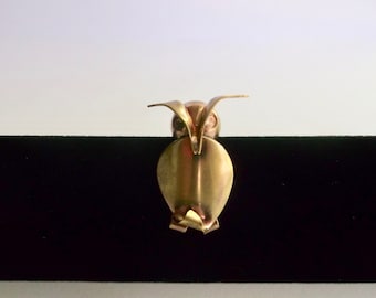 Vintage Brass Owl Brooch #T4
