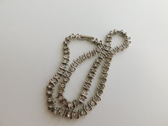 Park Lane Necklace Rhinestone and Silvertone Neck… - image 2