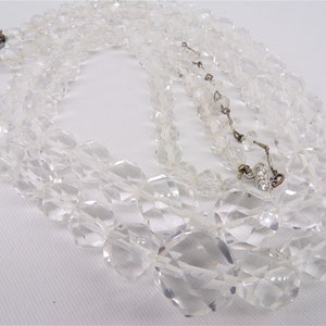 Rock Crystal Necklace, Vintage Crystal Necklace Genuine Faceted Rock Crystal T9 image 7