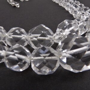 Rock Crystal Necklace, Vintage Crystal Necklace Genuine Faceted Rock Crystal T9 image 4