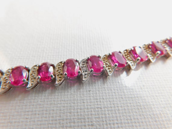 Sterling Silver and Ruby Bracelet   T15 - image 6