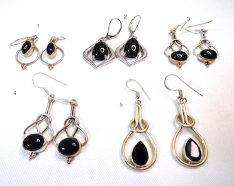 Sterling Silver and Onyx Drop Earrings From 23.00 to 43.00    T15