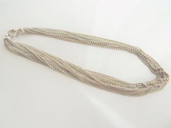 Sterling Silver Multi Chain Necklace   T2 - image 2