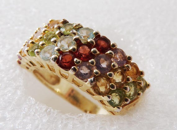 Multi Gem Ring Size 7      T15 - image 1