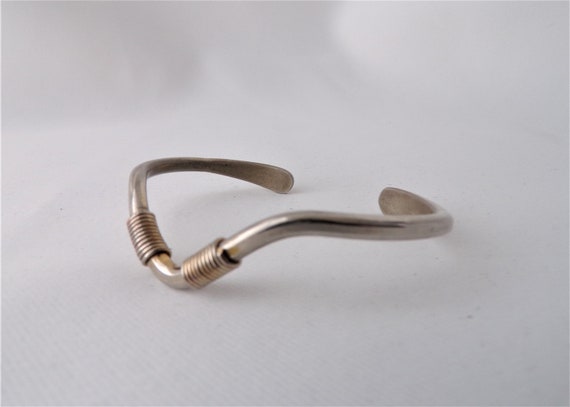 Childs Wave Sterling Silver Cuff      T8 - image 1