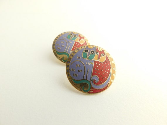 Laurel Burch Earrings "Kindred Cats" #T8 - image 1
