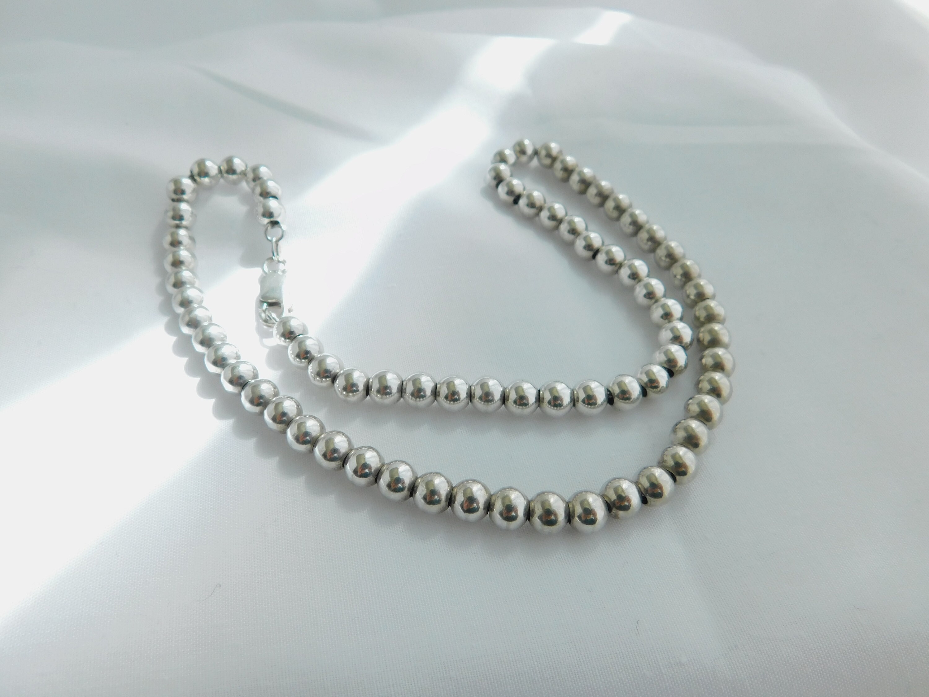ネックレス・ペンダント [KINDABABY] [925silver] vintage silver ball necklace Silver Bead Necklace Sterling Silver | eBay