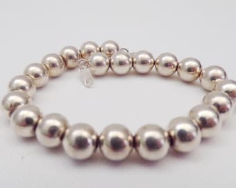 Sterling Silver Ball Beaded Bracelet      T4