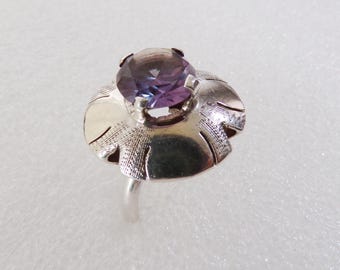 Vintage Purple Sapphire Ring Change Sapphire Sterling Silver Change Sapphire Ring       T15