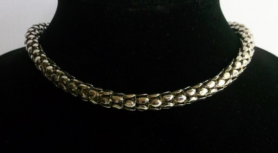 Silver Tone Snake Chain Choker #T2