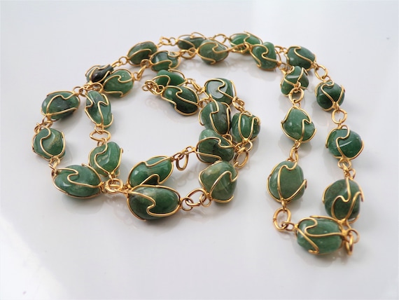 Nephrite Jade Necklace Wire Wrap      T8