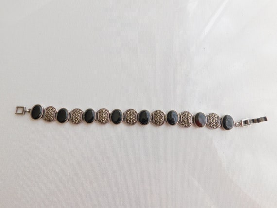 Sterling Silver Marcasite Link Bracelet   T14 View 2