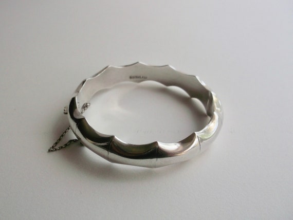 Silver Bangle Sterling Silver Bracelet   #T4 - image 3