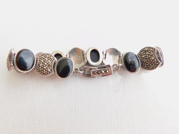 Sterling Silver Marcasite Link Bracelet   T14 View 4