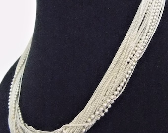 Sterling Silver Multi Chain Necklace   T2