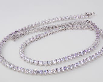 Sterling Silver Tennis Necklace       T15