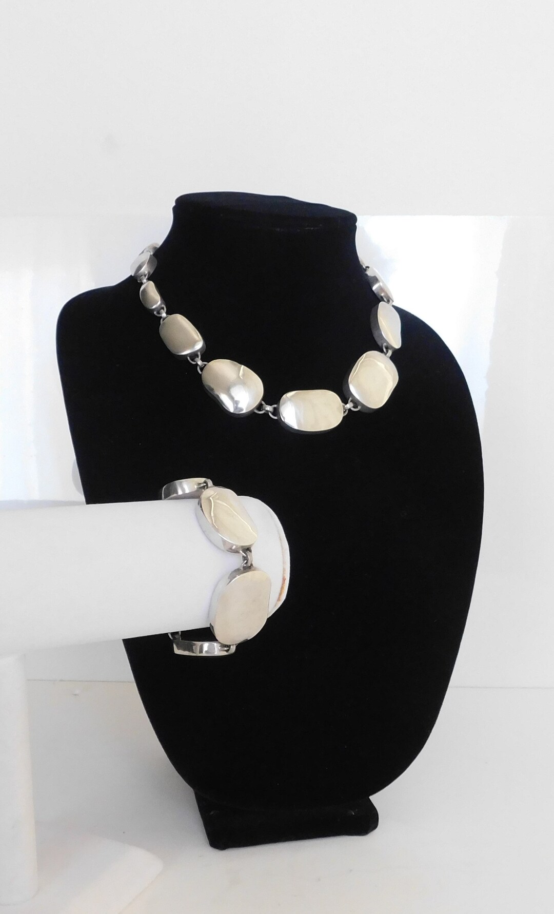 Sterling Silver Necklace and Bracelet Set T12 Etsy