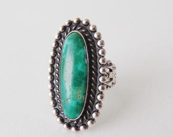 Vintage Green Turquoise Ring Size 6       T4