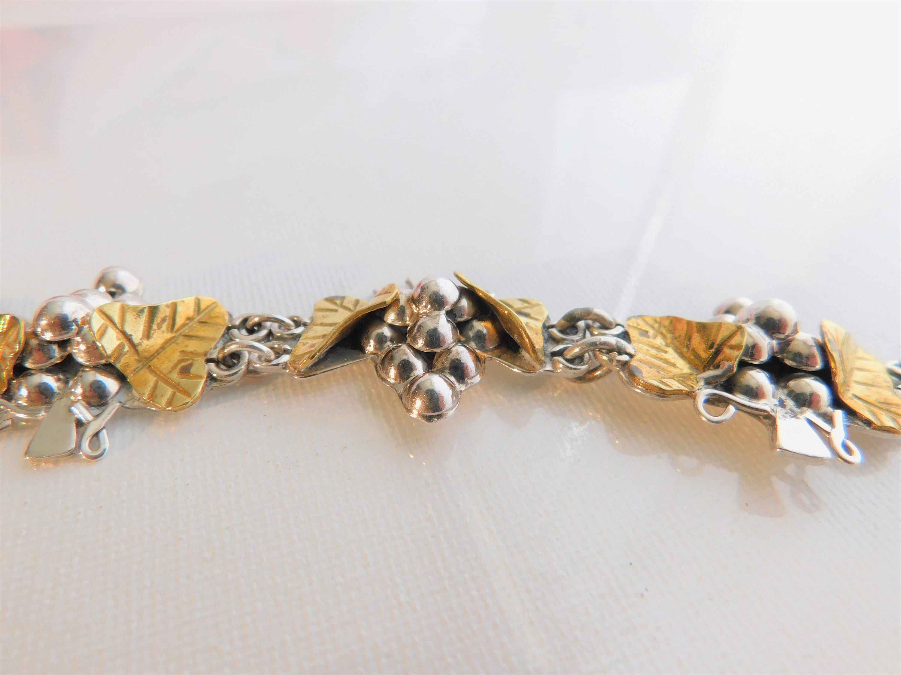ブレスレット・バングル grape Vintage Grape Cluster Sterling Silver Bracelet T15 - Etsy