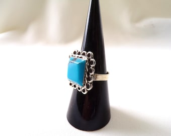 Turquoise Ring Sterling Silver Handmade Ring      T15