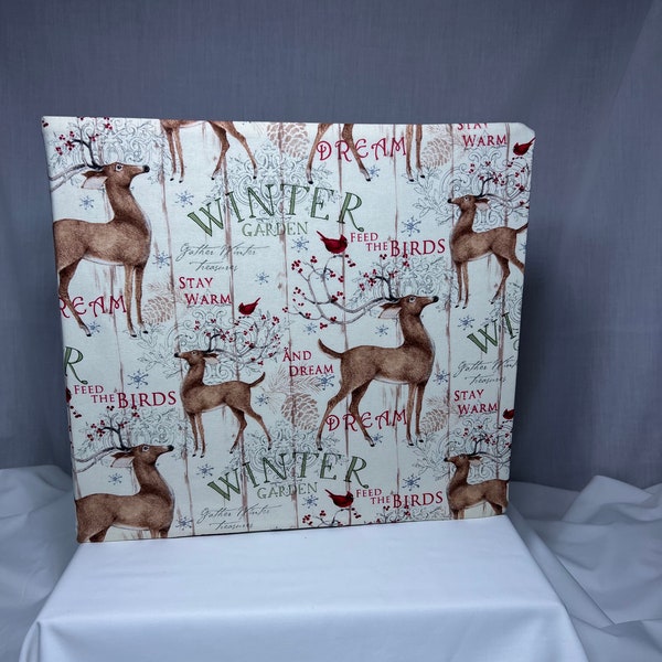 12x12 Scrapbook Photo Memory Album Postbound 3 Ring Post Travel deer Merry  Christmas holidays winter dreams feed the birds woods