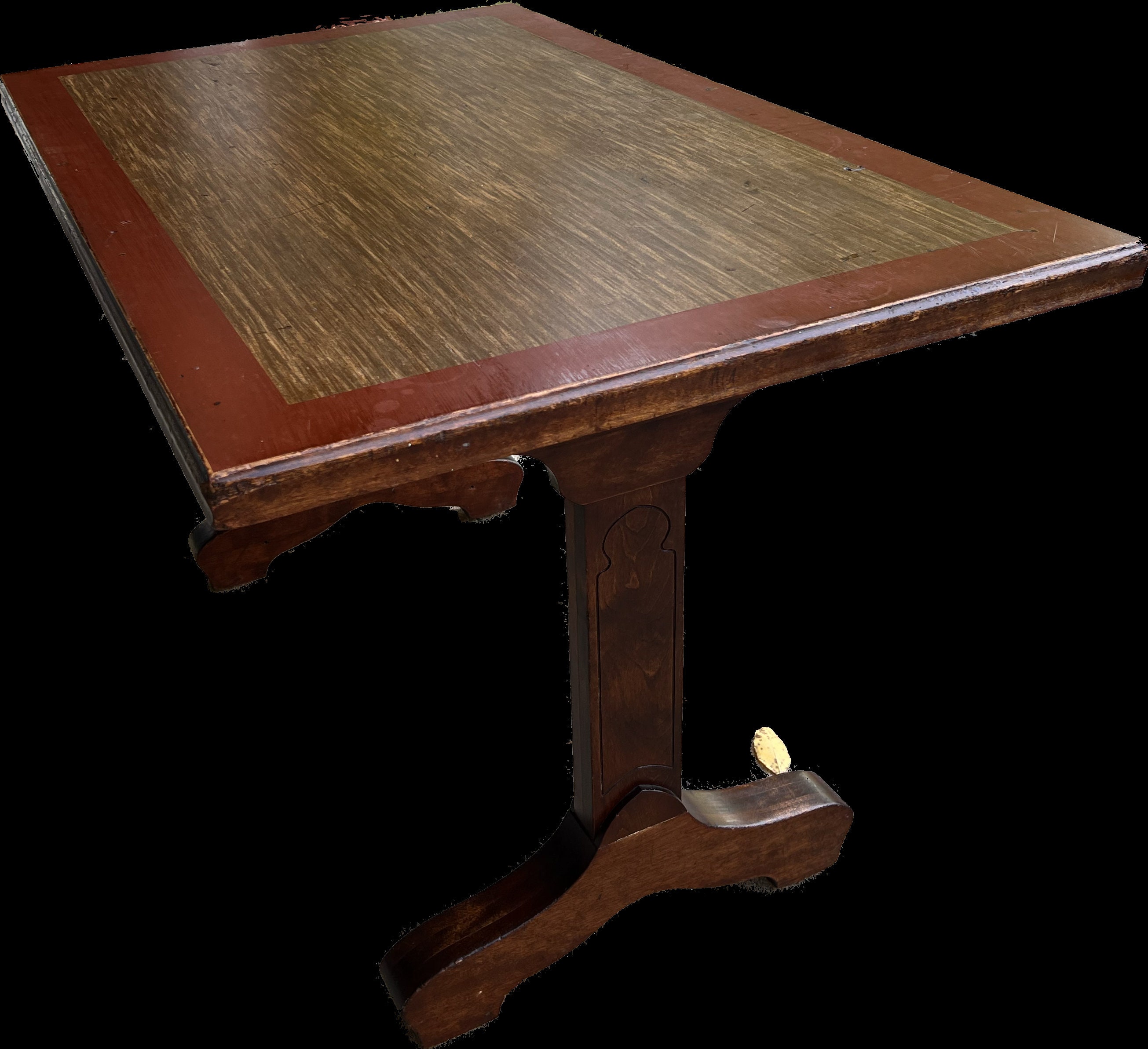 1930s Antique Mahogany Writing Table Desk With Patented lino Top by the