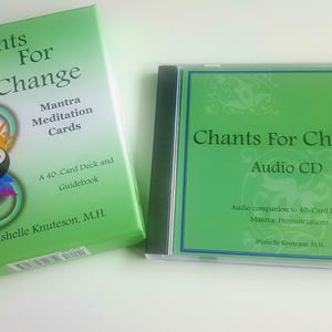 Cantos para el cambio Sánscrito Mantra Oráculo, Baraja de cartas de afirmación y CD de pronunciación