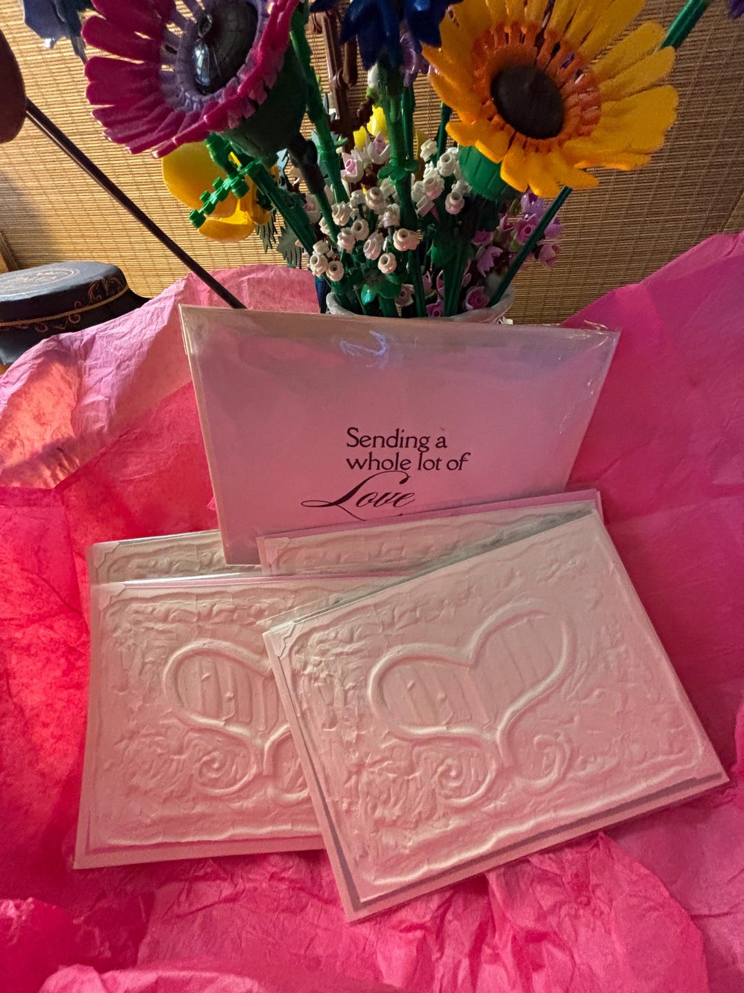 ART CARDS Heart (1) Handmade Embossed With Envelop Sending a Whole ...