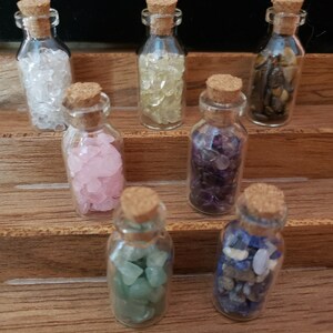 Natural Crystal Chip Bottles: Healing Gemstone Set