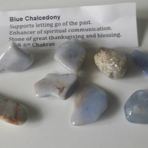 BLUE CHALCEDONY TUMBLED stone