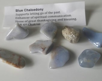 BLUE CHALCEDONY TUMBLED stone