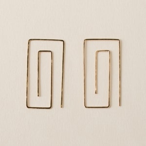 Maisie Earrings / Metal Wire Threader Statement Earrings / Rectangular Spiral / Gold-filled or Sterling Silver