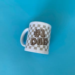 Number One Dad Mug - Checkered Flag