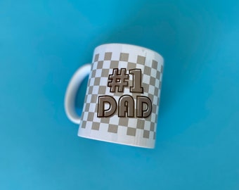Mug Number One Dad - Drapeau à damier