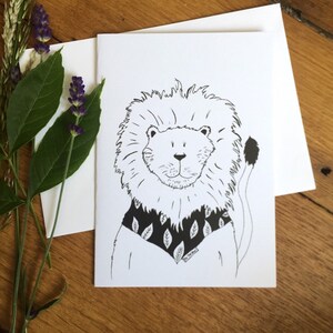 Lot de 6 cartes de voeux animaux sauvages, cartes d&#39;animaux, animaux monochromes, cartes amicales d&#39;animaux sauvages, cartes d&#39;anniversaire vierges, cartes pour enfants