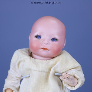 Antique Louis Amberg & Son German Bisque Doll 1914 #G45520 Original Gown Vintage Newborn Baby Child Composite Body Doll Christmas Gift